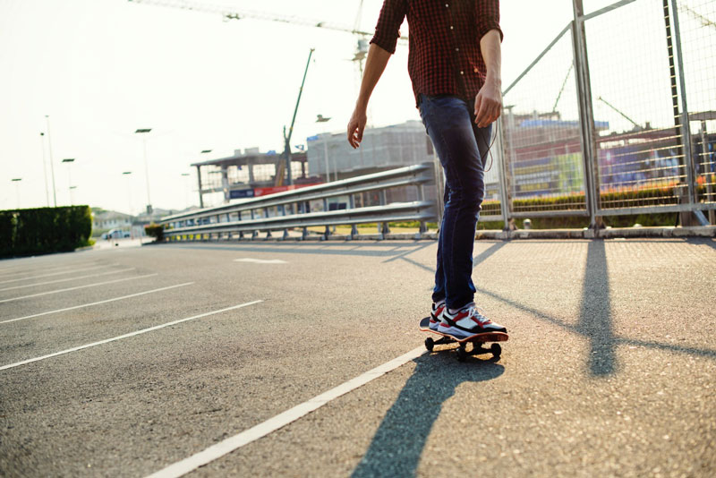 teenager on skateboard